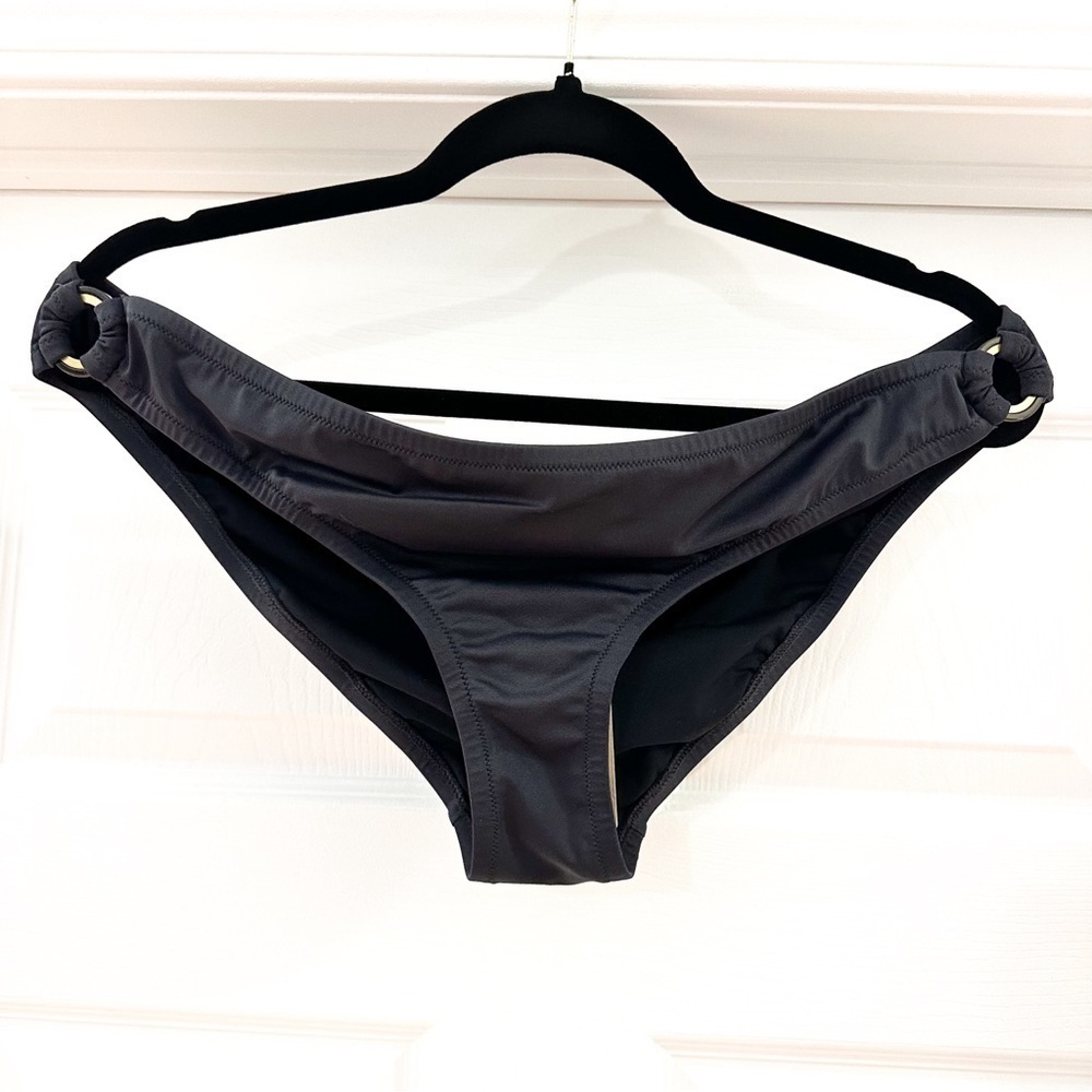 NWT J. Crew Dark Gray Tortoise Gold Ring Bikini Bottom sz XL